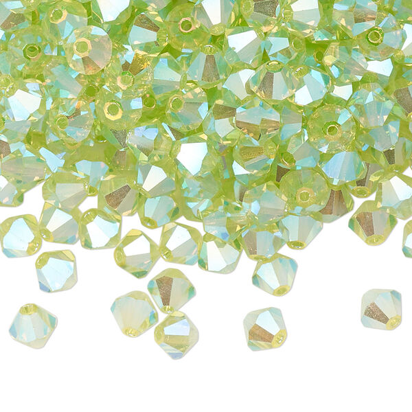 Bead 24pk limecicle AB 2X, Preciosa Czech crystal 5mm bicone image number 0
