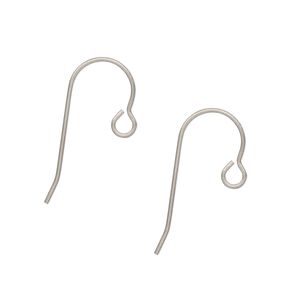 Ear wire fishhook 1pkg100 titanium, 23mm / open loop, 21 gauge 50 pair