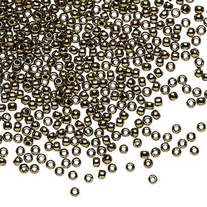 Seed bead, TOHO BEADS®, glass, pkg/7.5g, #11 round, opaque antique bronze (TR-11-223).