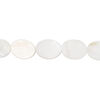 Mother-of-pearl shell 1pkg1, flat oval bead 15 inch 11x8mm-12x9mm image number 0