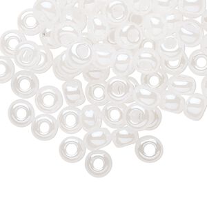 Seed bead, Preciosa Ornela Czech glass, pkg/500g, #2 rocaille, opaque luster alabaster, (57102).