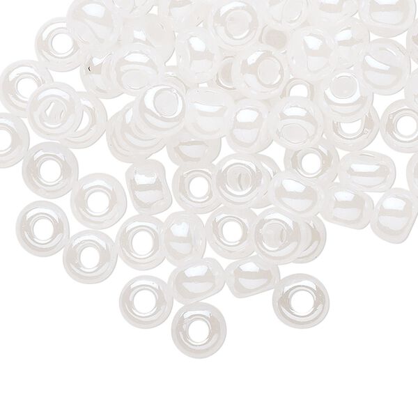 Seed bead, Preciosa Ornela Czech glass, pkg/500g, #2 rocaille, opaque luster alabaster, (57102). image number 0