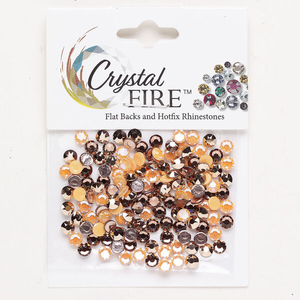 Flat back mix 1pkg144 rose gold / blush rose / peach foil back, Crystal FIRE®, 3.00-4.80mm hotfix round SS16 image number 0