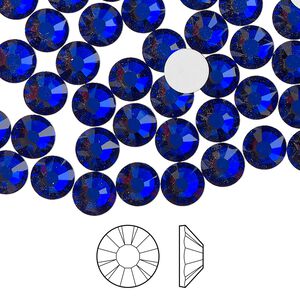 Flat back 288pk cobalt blue foil back, Preciosa MAXIMA Czech crystal rhinestone 6.3-6.5mm chaton rose round SS30