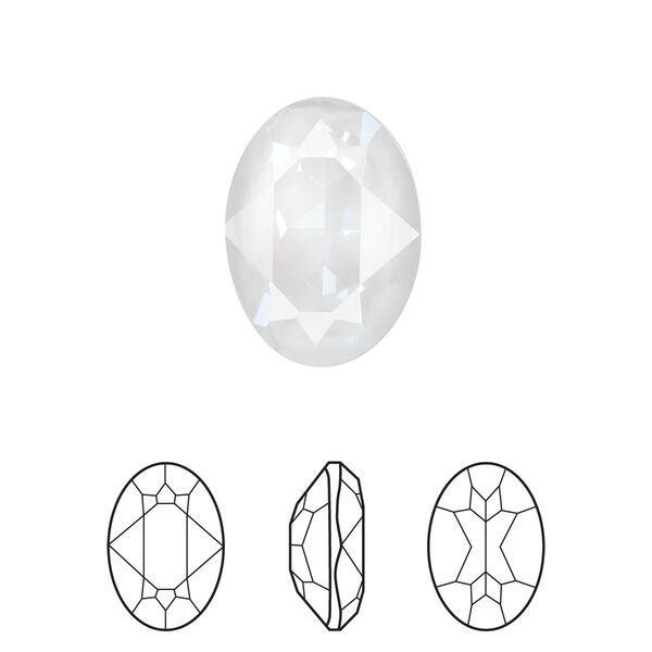 Fancy stone 1pk crystal electric white ignite LacquerPRO, Crystal Passions® 18x13mm oval 4120 image number 0