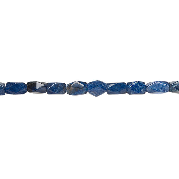 Bead, blueberry "quartz" glass (manmade) 1pkg1, 15x9mm-23x14mm 4-sided rectangle, 15 inches. image number 1