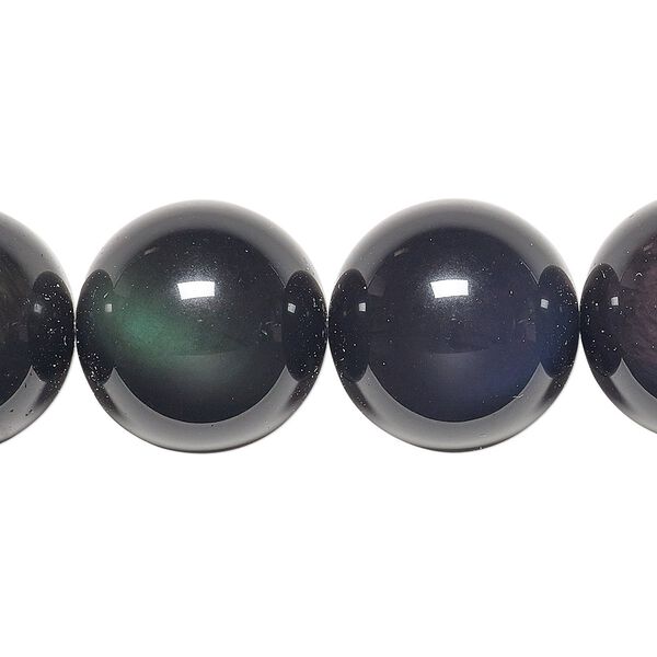 Rainbow obsidian 1pkg1, round bead natural 8 inch 18mm image number 0