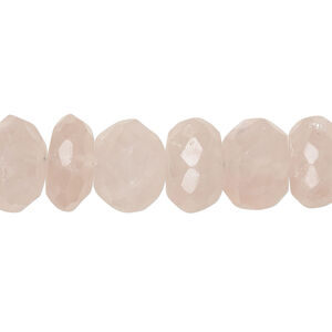 Rose quartz 1pkg1, hand-cut faceted rondelle bead natural, 7 inch 13x5mm-14xmm