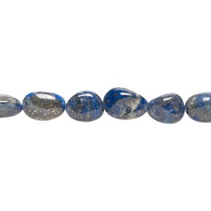 Lapis lazuli 1pkg1, hand-cut pebble bead natural 14 inch medium