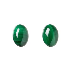Malachite 1pkg2, calibrated oval cab natural 14x10mm