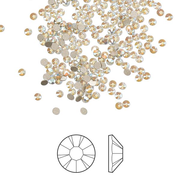 Flat back 144pk chrysolite opal AB foil back, Preciosa MAXIMA Czech crystal rhinestone 1.7-1.9mm chaton rose round SS5 image number 0