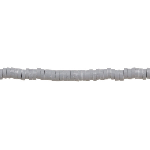 Bead, polymer clay, opaque light grey, 3x1mm heishi. Sold per pkg of (2) 15-1/2" to 16" strands. image number 0