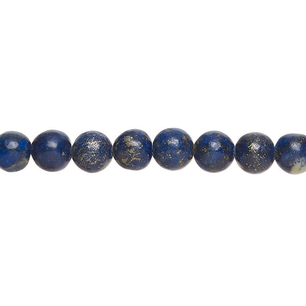 Bead, lapis lazuli (dyed), 5-7mm round, C- grade, Mohs hardness 5-6. Sold per 15-inch strand, approximately 69 beads. image number 0