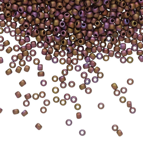 Seed bead, TOHO BEADS®, glass, pkg/50g, #11 round, opaque matte mauve mocha (TR-11-703). image number 0