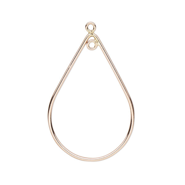 Focal, 14Kt rose gold-filled, 30x20.5mm open teardrop. Sold individually. image number 0