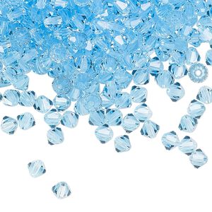 Bead 144pk aquamarine, Preciosa Czech crystal 4mm bicone