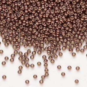 Seed bead, Miyuki, glass, pkg/25g, #11 rocaille, Duracoat® opaque galvanized dark mauve, (RR-4213).