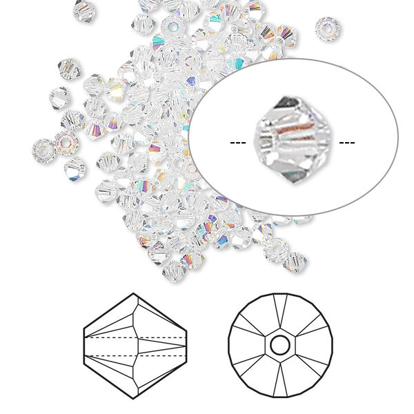 Bead 1440pk crystal AB, Swarovski® 2.5mm XILION bicone 5328 image number 0
