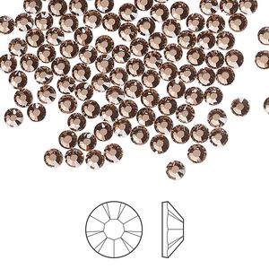 Flat back 1pkg1440, dusty rose foil back Preciosa Viva 12® Czech crystal rhinestone 3-3.2mm chaton rose round SS12