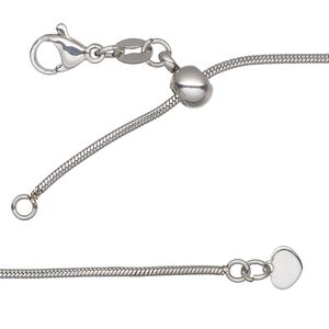 Chain 1pkg1 snake, 1.3mm / lobster claw clasp, stainless steel adjustable 16-24 inch
