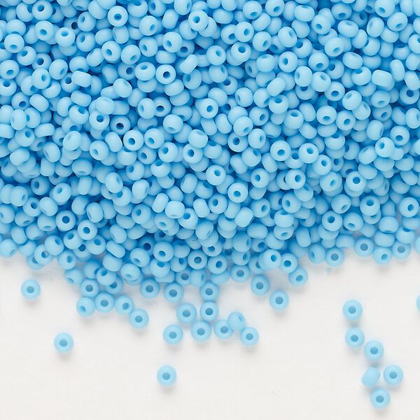 Seed bead, Preciosa Ornela Czech glass, pkg/50g, #11 rocaille, opaque matte sky blue, (63020). image number 0
