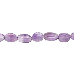 Amethyst 1pkg1, hand-cut flat oval bead natural 15.5-16 inch 7x5mm-12x8mm