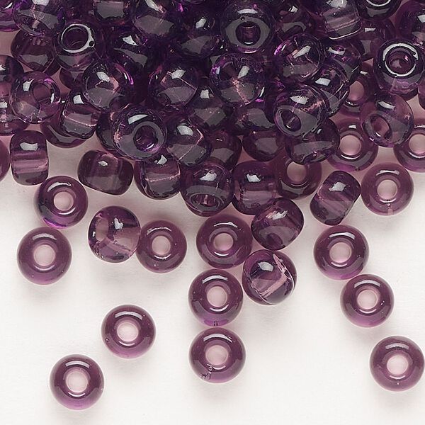 Seed bead, Preciosa Ornela, glass, transparent amethyst, #2 rocaille. Sold per 50-gram pkg. image number 0