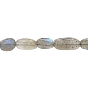 Labradorite 1pkg1, hand-cut puffed oval bead natural 14 inch 8x6mm-13x7mm
