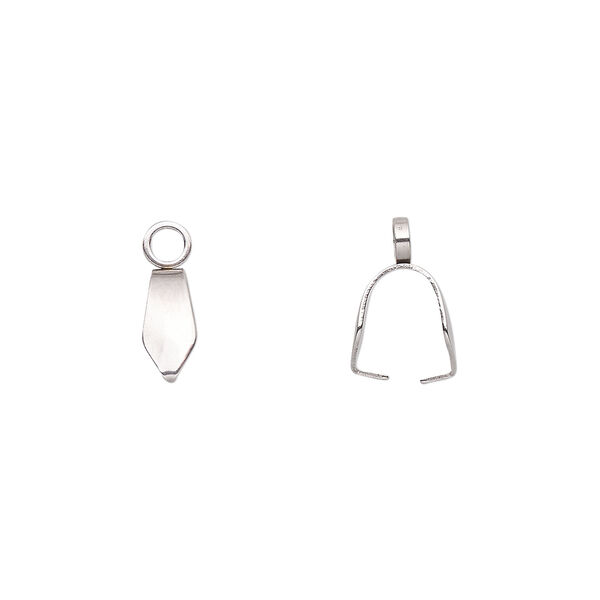 Bail, ice-pick, stainless steel, 8x4mm, 7mm grip length. Sold per pkg of 10. image number 0