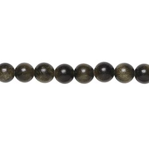 Golden sheen obsidian 1pkg1, round bead natural 15.5-16 inch 6mm