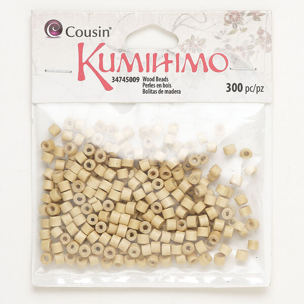 Bead, wood (natural), pkg/300, 3mm-5x3mm heishi. image number 0