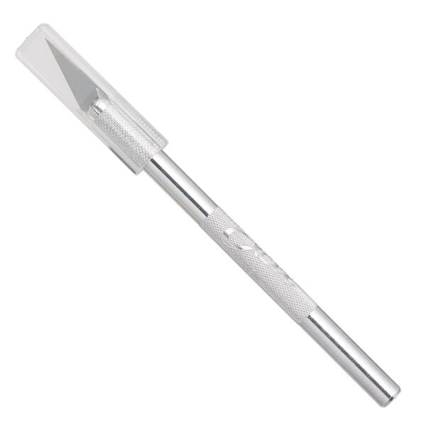 Hobby knife, Excel™, plastic / aluminum / steel, clear, 5-3/4 x 1/4 inches with double honed blade and 2 x 1/2 inch cap. Sold individually. image number 0