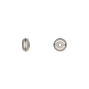 Bead keeper, stainless steel and silicone, clear, 7x3.5mm rondelle, fits 1.5mm chain or cord. Sold per pkg of 4.