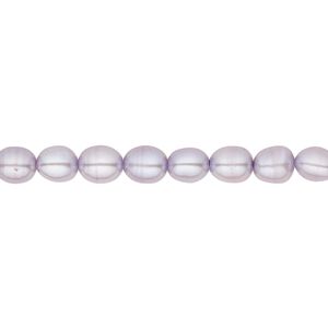 Pearl, cultured freshwater (dyed), lavender, 4-5mm rice, C grade, Mohs hardness 2-1/2 to 4. Sold per 16-inch strand.