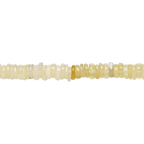 Yellow opal 1pkg1, hand-cut rondelle bead natural 8 inch 4x1mm-5x2mm image number 0