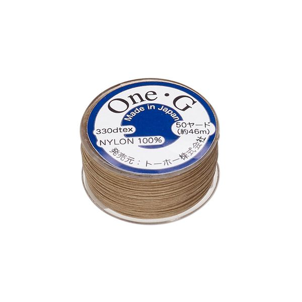 Thread, TOHO BEADS®, One-G™, nylon, sand ash, size 0. Sold per 50-yard spool. image number 0