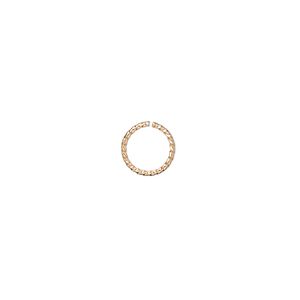 Jump ring, gold-plated brass, 8mm twisted round, 6.7mm inside diameter, 20 gauge. Sold per pkg of 100.