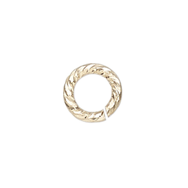 Jump ring, 14Kt gold-filled, 4mm diamond-cut round, 2.5mm inside diameter, 20 gauge. Sold per pkg of 20. image number 0