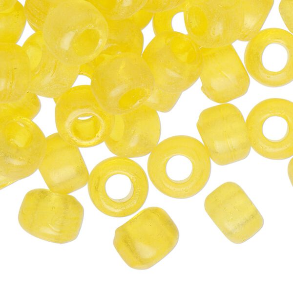 Bead, glass, transparent yellow, 9x7mm crow. Sold per pkg of 100. image number 0