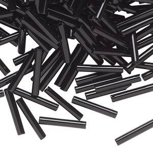 Bead, Preciosa Ornela Czech glass, bugle bead, pkg/500g, 1/2 inch, opaque black, (23980).