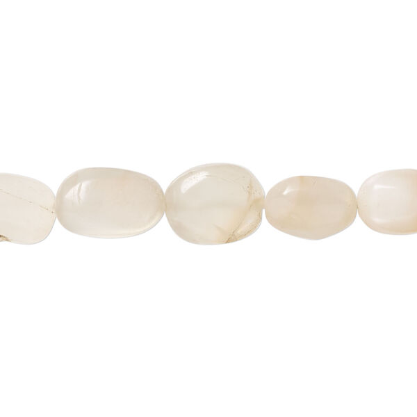 Grey moonstone / peach moonstone 1pkg1, hand-cut nugget bead natural, 13 inch mini to small image number 0