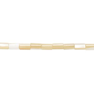 Bead, mother-of-pearl shell (natural), 5x3mm round tube, Mohs hardness 3-1/2. Sold per 15-1/2" to 16" strand.