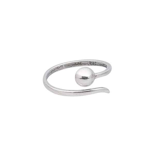 Ring, sterling silver, 8mm wide with ball design, size 7. Sold individually. image number 0