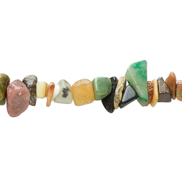Bead, multi-gemstone (natural/dyed/heated), small to large chip, Mohs hardness 3-7. Sold per 35-inch strand. image number 0