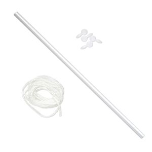 Warp, 1pkg1, Mirrix, aluminum / plastic / texsolv nylon cord, white, 16 inches with (4) 25x11.5mm pegs.