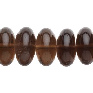 Smoky quartz 1pkg1, rondelle bead 15.5-16 inch 18x9mm