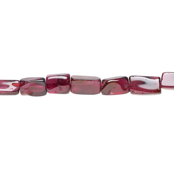 Bead, garnet (dyed), 7x4mm hand-cut brick, C grade, Mohs hardness 7 to 7-1/2. Sold per 15-1/2" to 16" strand. image number 0
