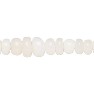 Ethiopian white opal 1pkg1, hand-cut rondelle bead natural 15.5-16 inch graduated 3x1mm-9x5mm