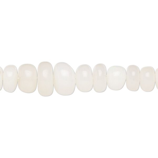 Ethiopian white opal 1pkg1, hand-cut rondelle bead natural 15.5-16 inch graduated 3x1mm-9x5mm image number 0