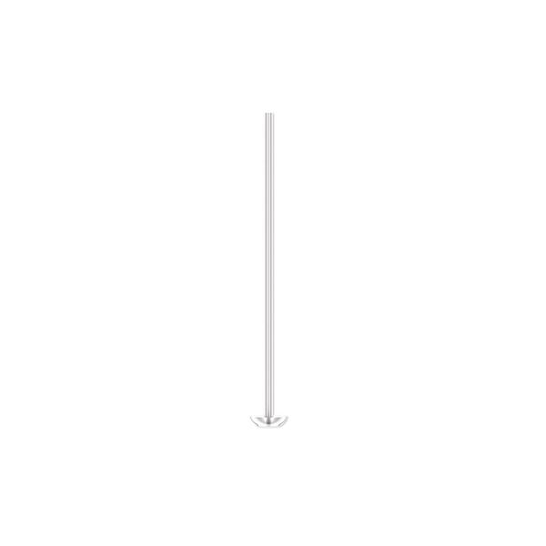Head pin, sterling silver, 1 inch with cup, 21 gauge. Sold per pkg of 4. image number 0